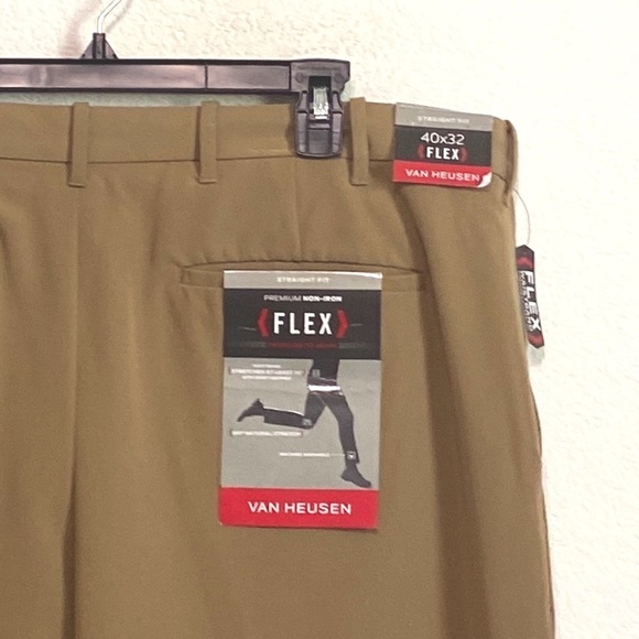 Van Heusen "NEW" Flex Khaki Premium Non Iron Pants Size 40 Waist - Picture 5 of 8